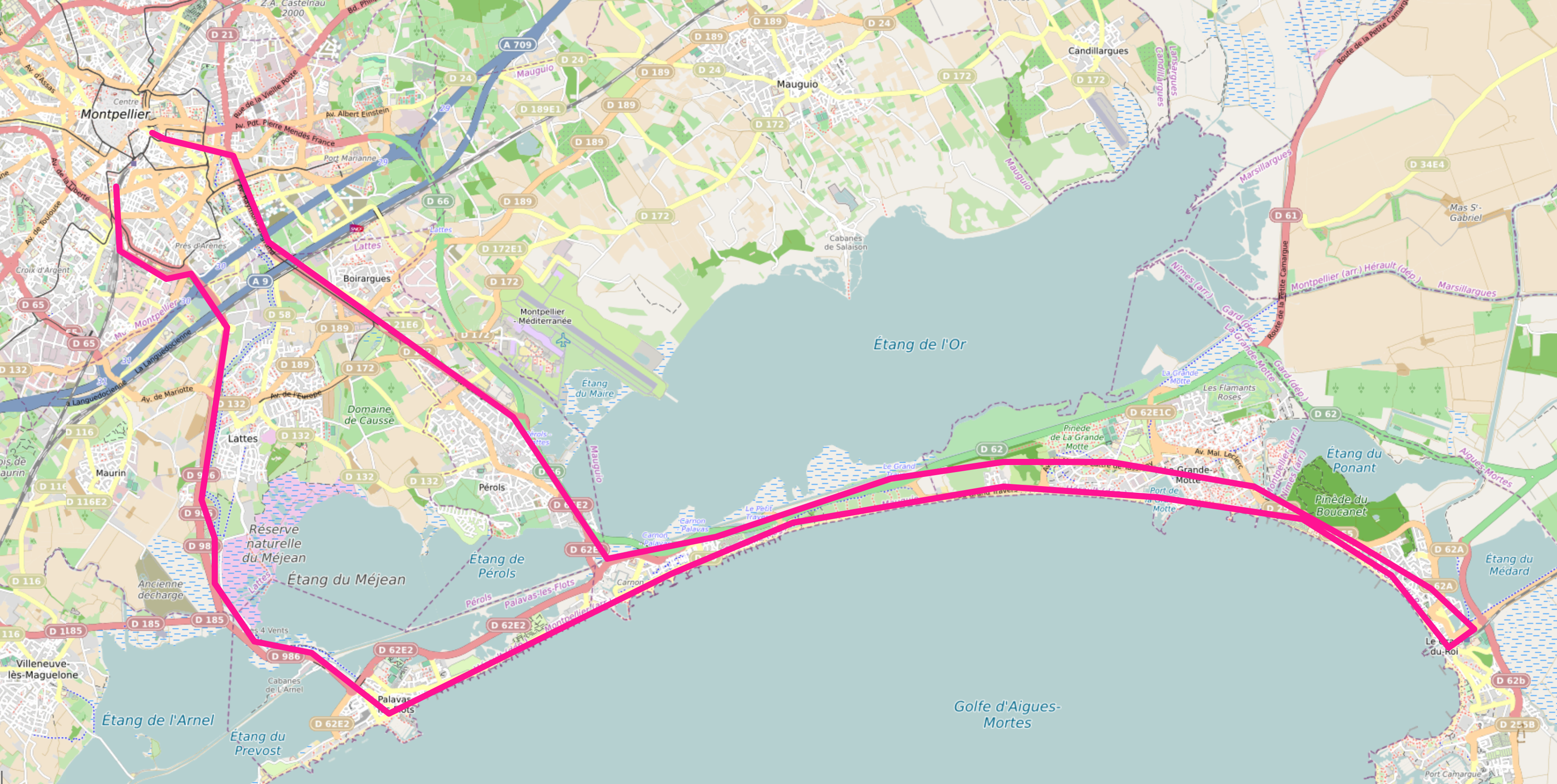 Circuit à vélo à Montpellier