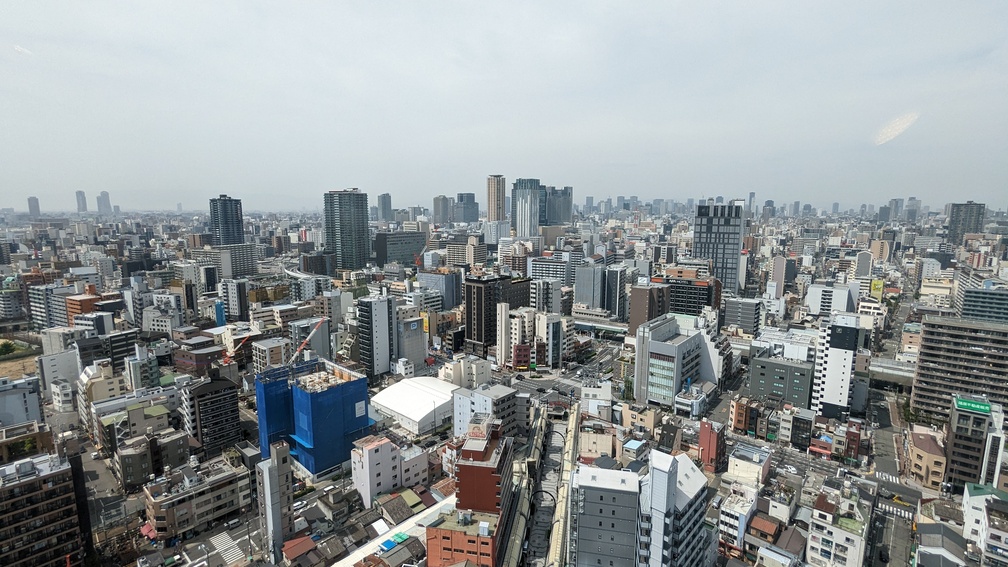 Vue depuis la tour Tsutenkaku à Osaka au Japon