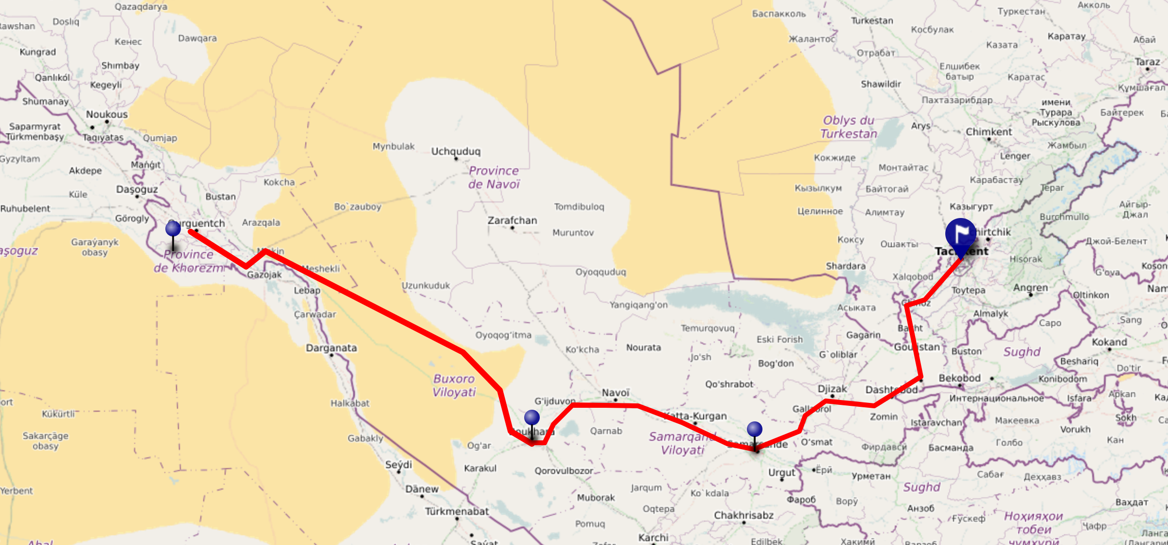 Itinéraire de deux semaines en Ouzbékistan